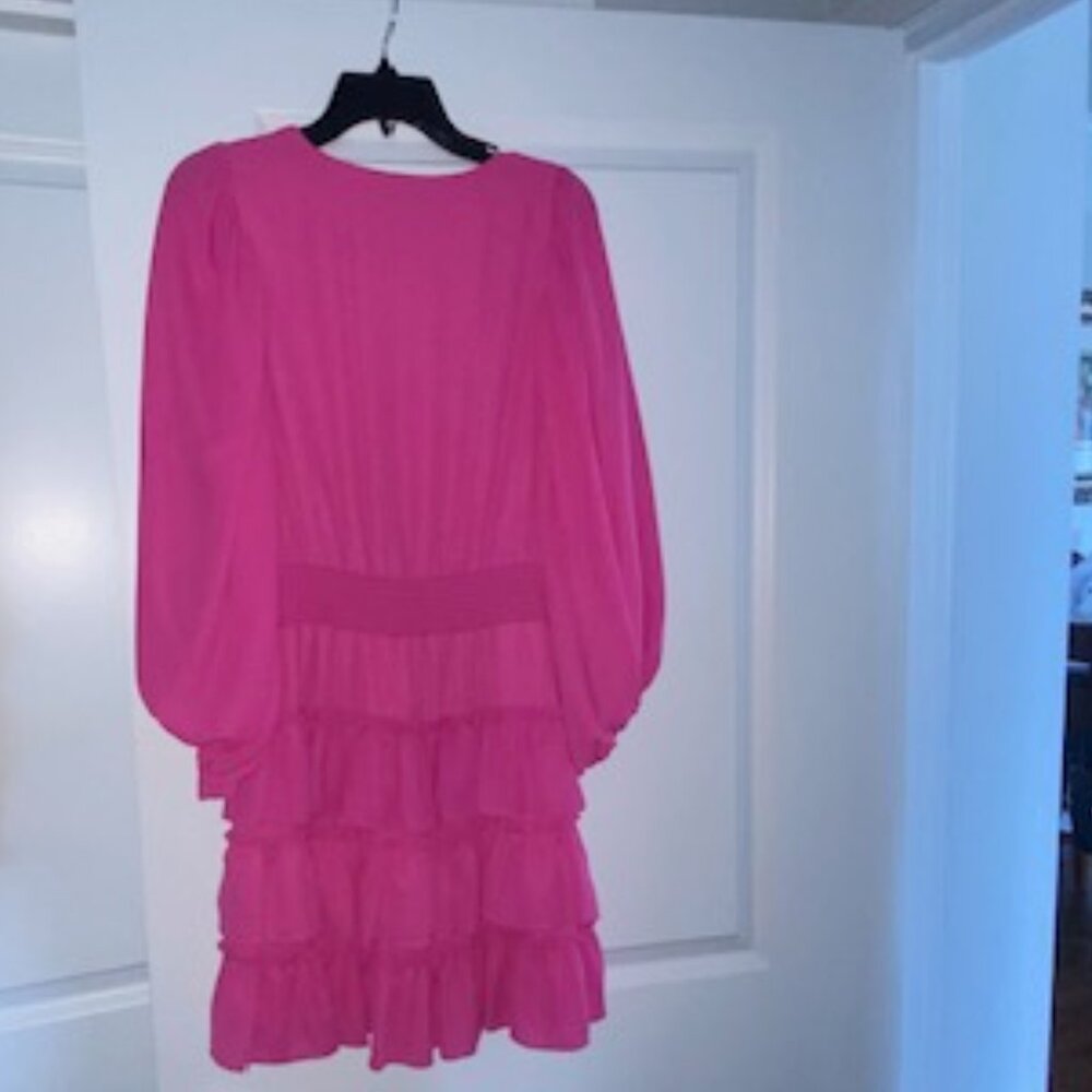 Pink Summer Chiffon Midi Dress - New with tags - Picture 2 of 4